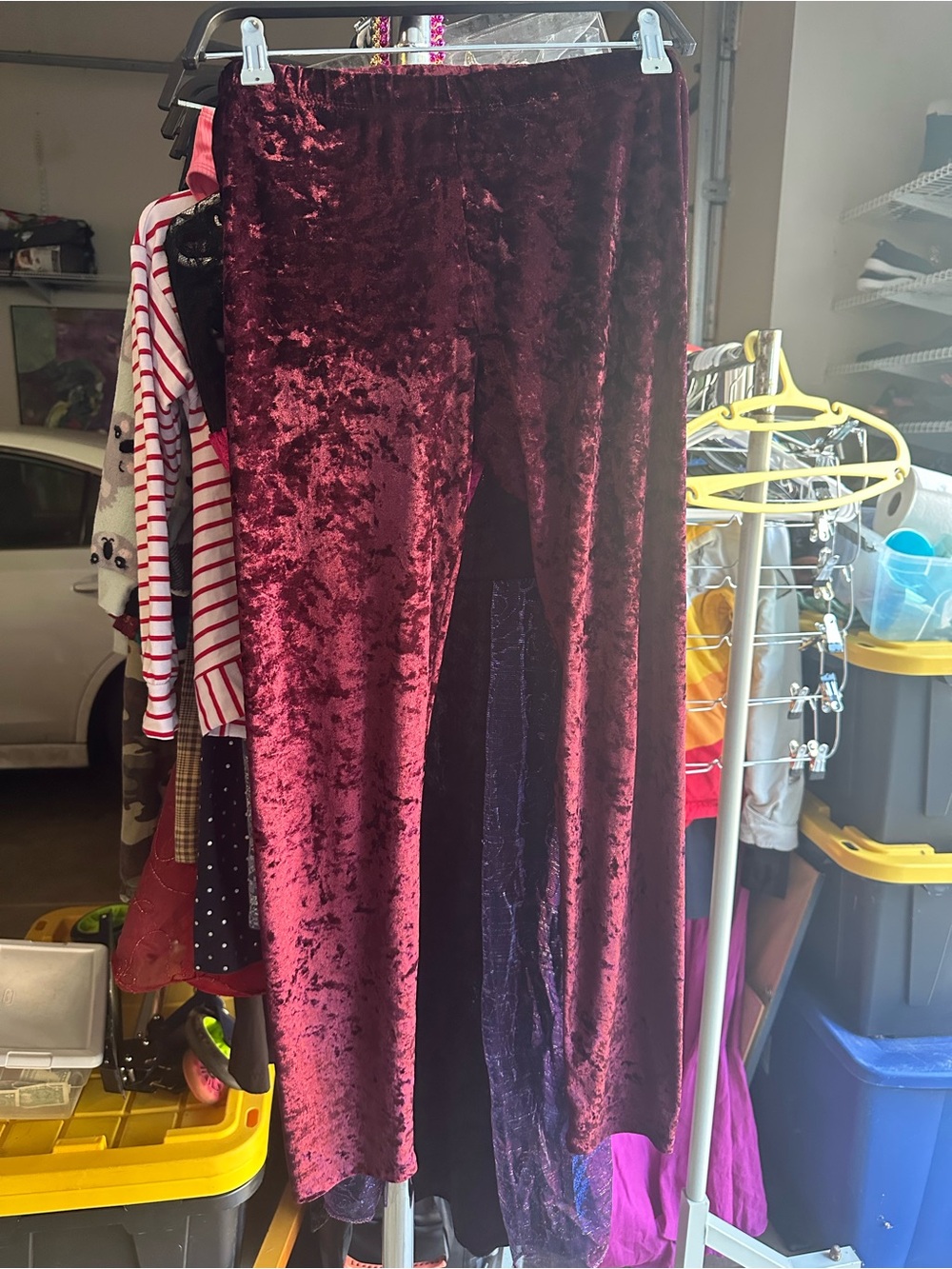 Crushed Velvet Burgundy leggings  -